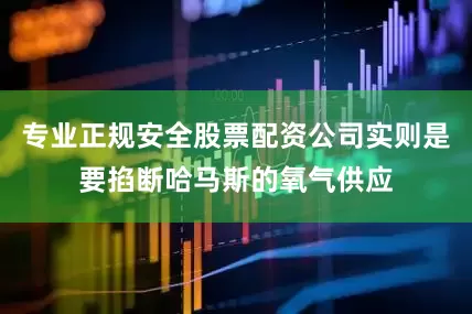 专业正规安全股票配资公司实则是要掐断哈马斯的氧气供应